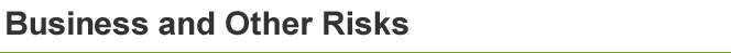 Business and Other Risks