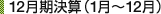 12月期決算(1月〜12月)