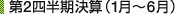 第2四半期決算(1月〜6月)