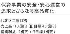 保育事業の安全・安心運営の追求とさらなる高品質化